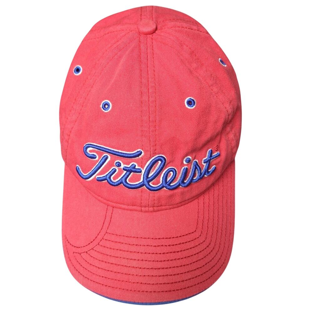 Titleist New Era Red Golf Cap MENS SIZE OS 100% Cotton Windproof Strapback Sport